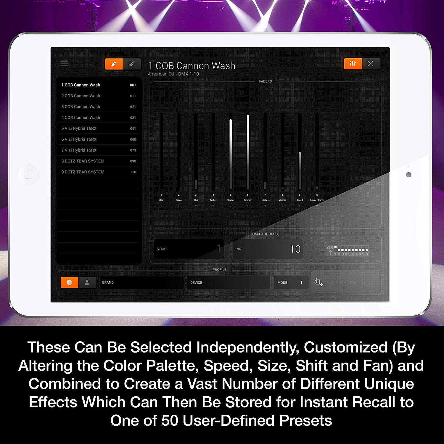 ADJ MYDMX GO Lighting Controller/DMX Lighting Control App for iPad or Android - VMInnovations