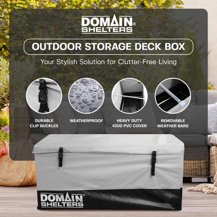 Domain Shelters 117 Gallon 4x2ft Outdoor Patio Storage Deck Box,Gray/Black(Used)