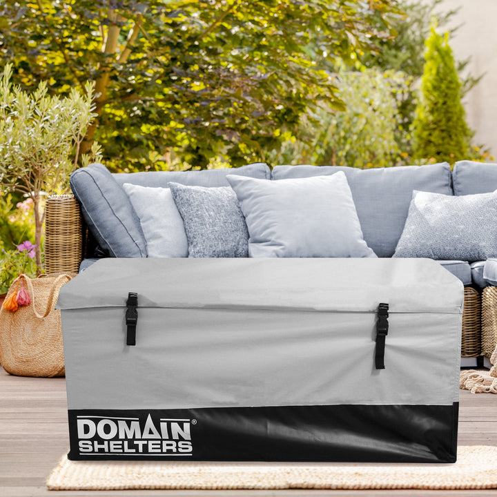 Domain Shelters 117 Gallon 4x2ft Outdoor Patio Storage Deck Box,Gray/Black(Used)