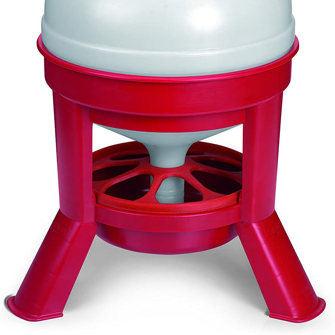 Little Giant 35 Pound Plastic Poultry Chicken Dome Feeder Dispenser w/ Lid, Red