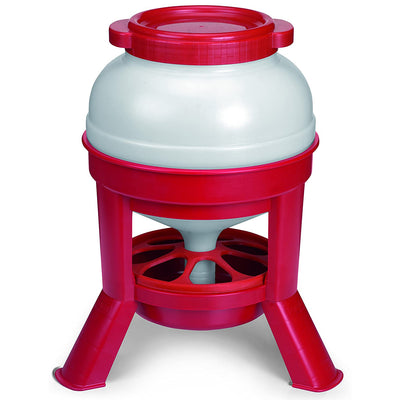 Little Giant 35lb Plastic Poultry Chicken Dome Feeder Dispenser w/ Lid,Red(Used) - VMInnovations