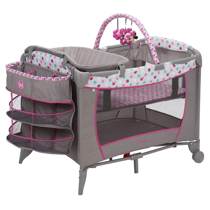 Disney Baby Sweet Wonder Play Yard with Bassinet, Storage, Minnie Dot (Open Box)