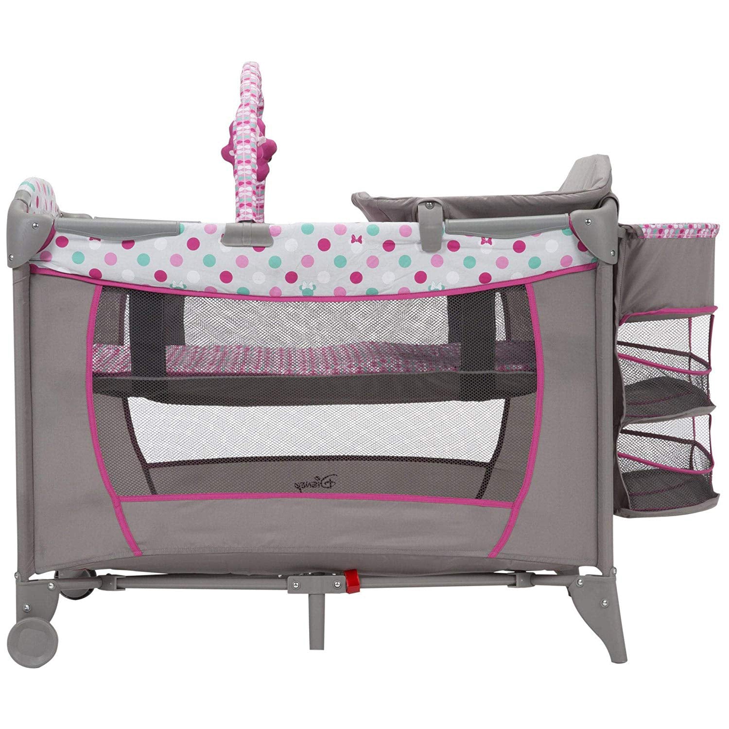 Disney Baby Sweet Wonder Play Yard with Bassinet, Storage, Minnie Dot (Open Box) - VMInnovations