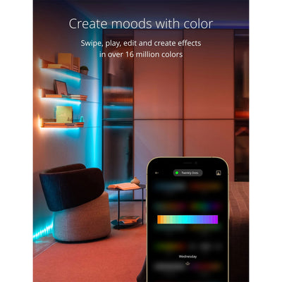 Twinkly Dots App-Controlled Flexible USB LED Lights 200 RGB Black Wire(Open Box)