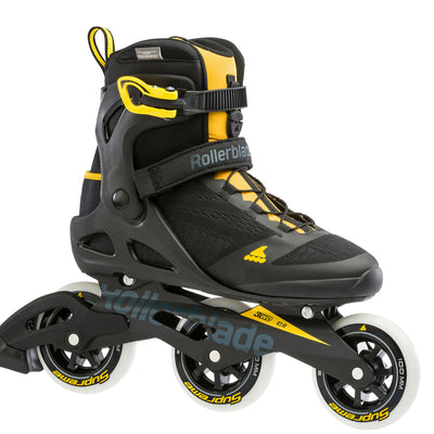 Rollerblade 100 3WD Mens Adult Inline Skate Size 12.5, Black & Yellow (Open Box)