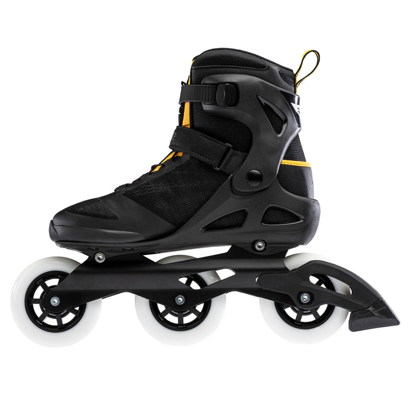 Rollerblade 100 3WD Mens Adult Inline Skate Size 10.5, Black & Yellow (Open Box)