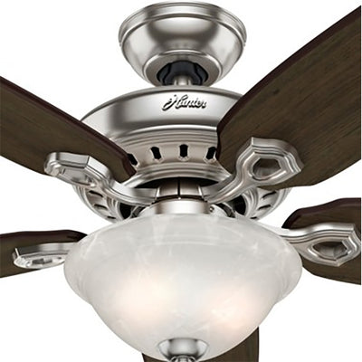 Hunter Fairhaven 52 Inch Indoor Nickel Ceiling Fan with Light Kit & Remote