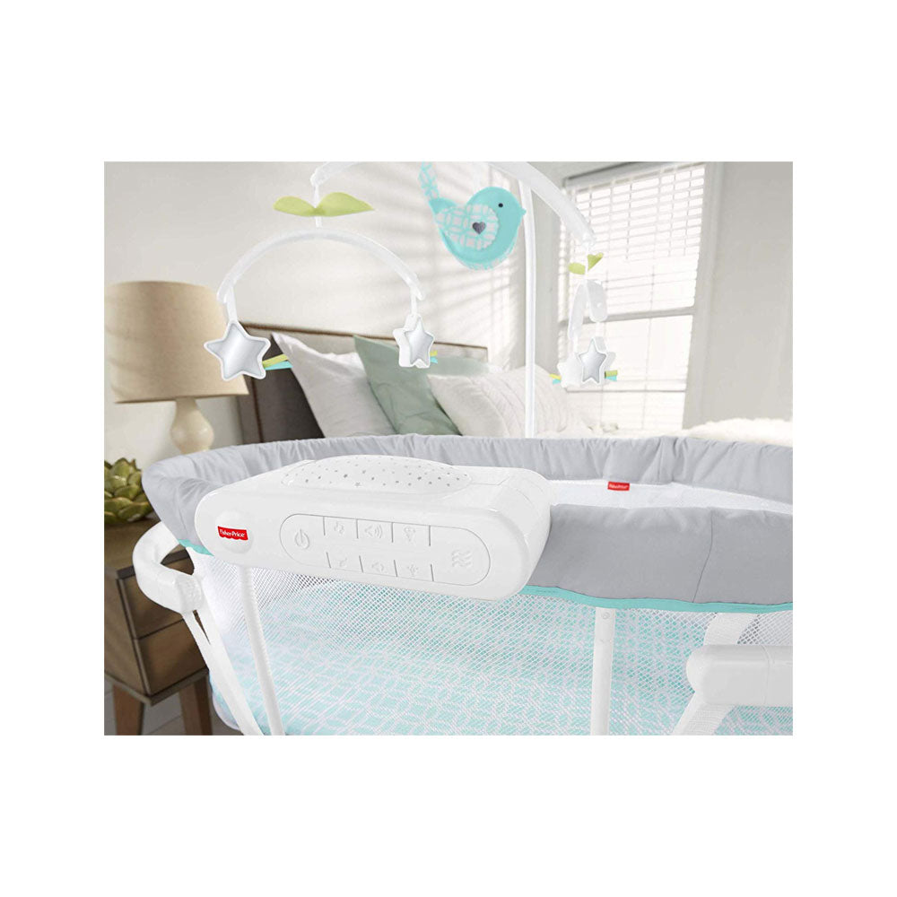 Fisher-Price DPV71 Soothing Motions Swaying Baby Bassinet with Lights and Sounds