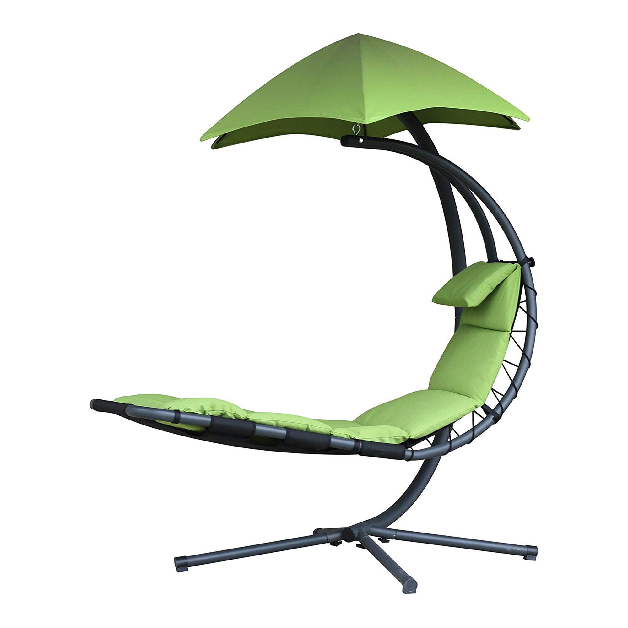 Vivere The Original Dream Lounger Steel Backyard Patio Deck Chair, Green Apple