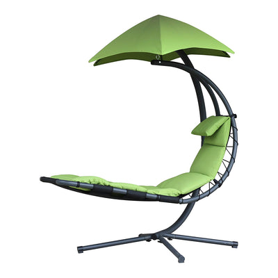 Vivere The Original Dream Lounger Steel Backyard Patio Deck Chair, Green Apple