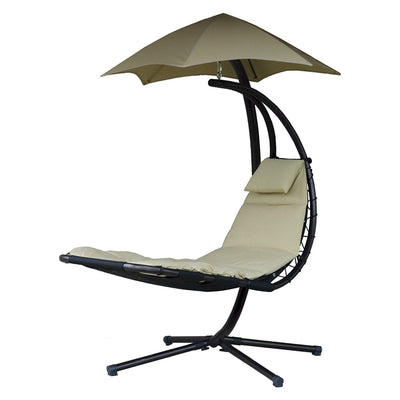 Vivere The Original Dream Lounger Steel Backyard Patio Deck Chair, Sand