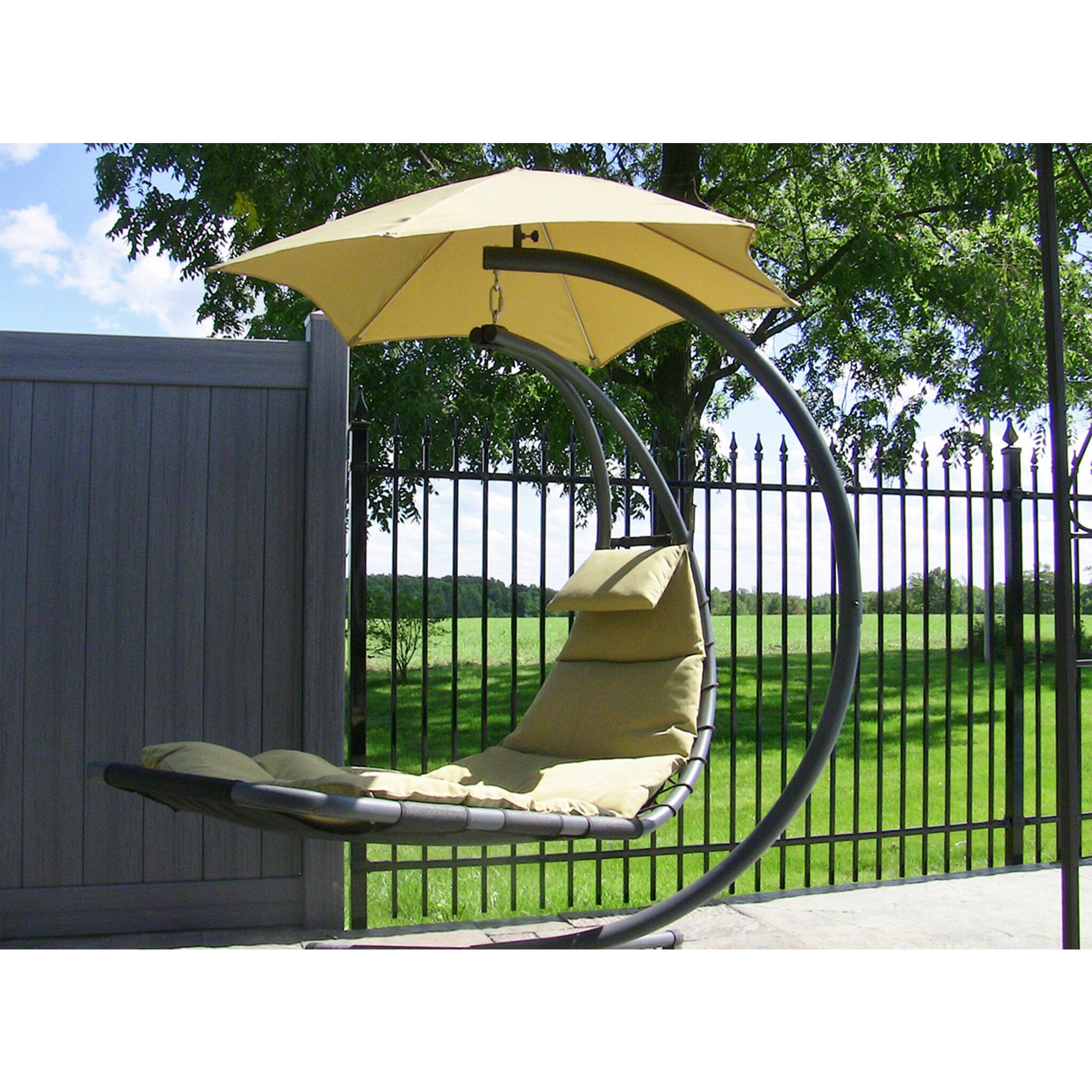 Vivere The Original Dream Lounger Steel Backyard Patio Deck Chair, Sand