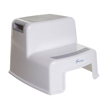 Dreambaby L685 2-Up Potty Training Toddler Small Step Stool w/ Handles, White