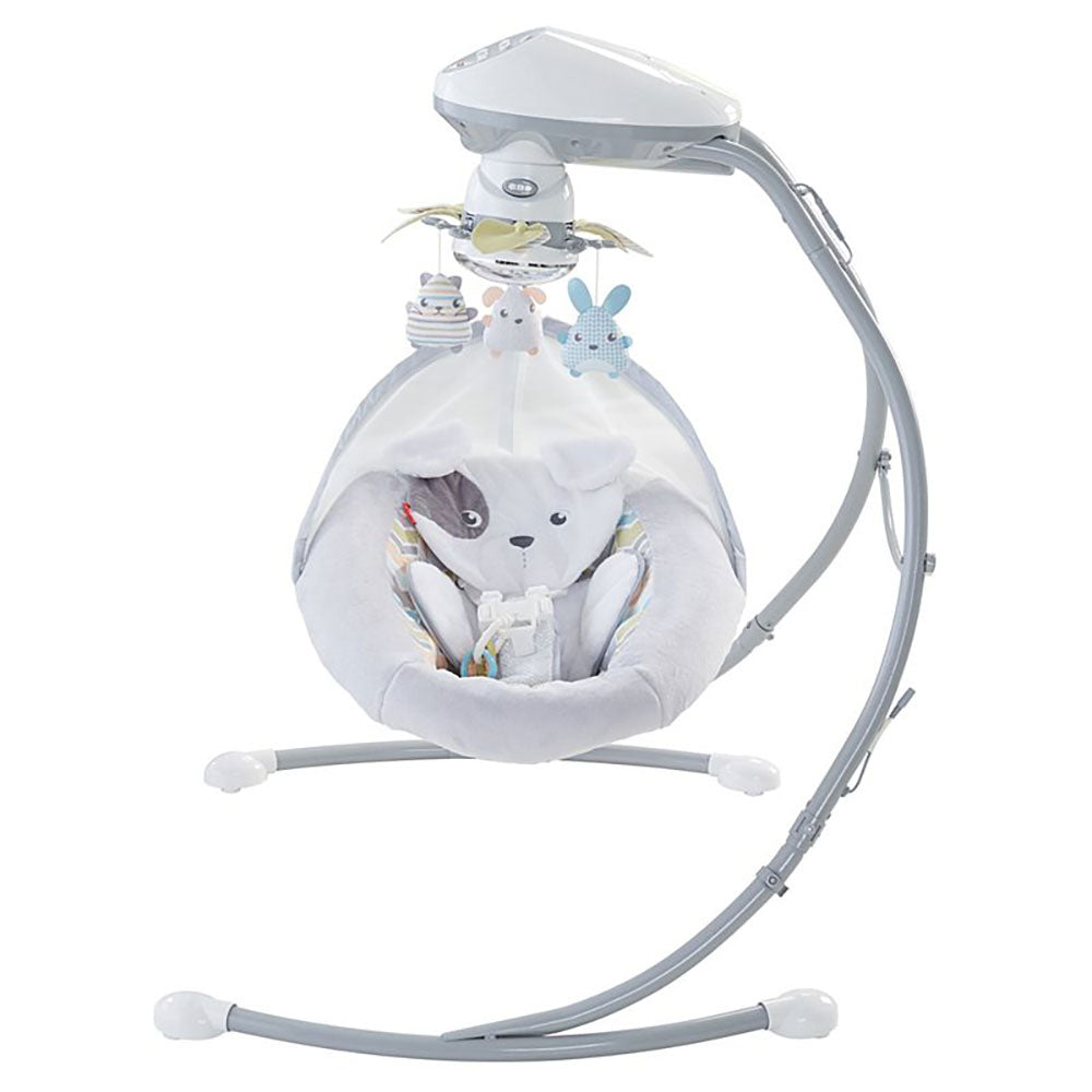Fisher Price Sweet Snuggapuppy Dreams Baby Infant Cradle N Swing Chair, Gray