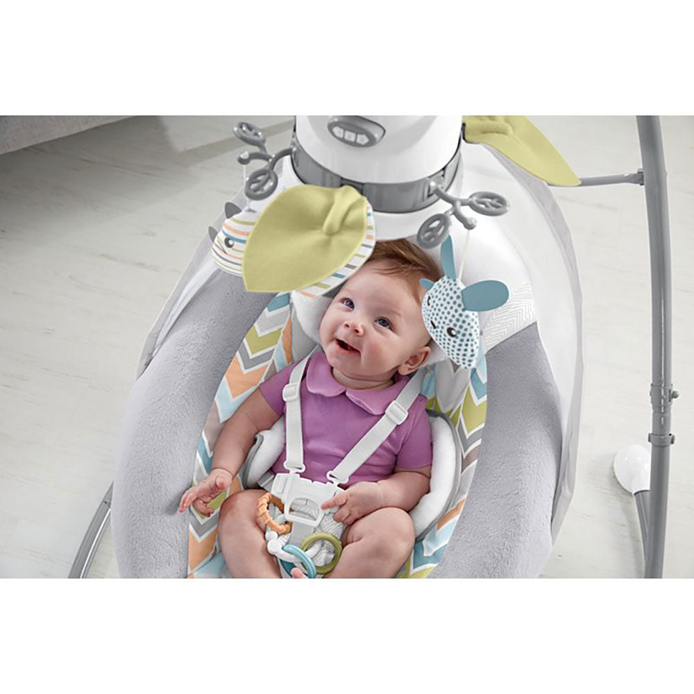 Fisher Price Sweet Snuggapuppy Dreams Baby Infant Cradle N Swing Chair, Gray