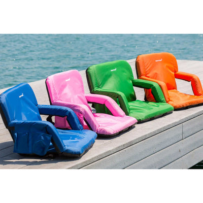 Driftsun Padded Folding Extra Wide Reclining Stadium Seat Chair, Orange (Used)