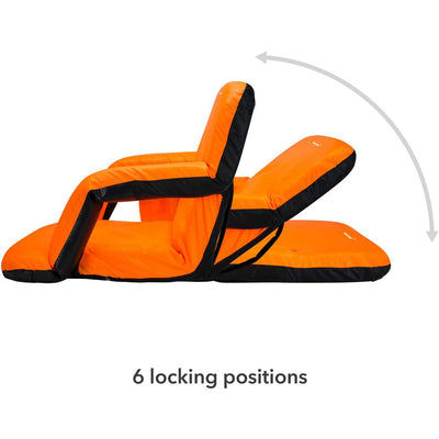 Driftsun Padded Extra Wide Reclining Stadium Seat Chair, Orange (Open Box)