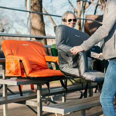 Driftsun Padded Extra Wide Reclining Stadium Seat Chair, Orange (Open Box)