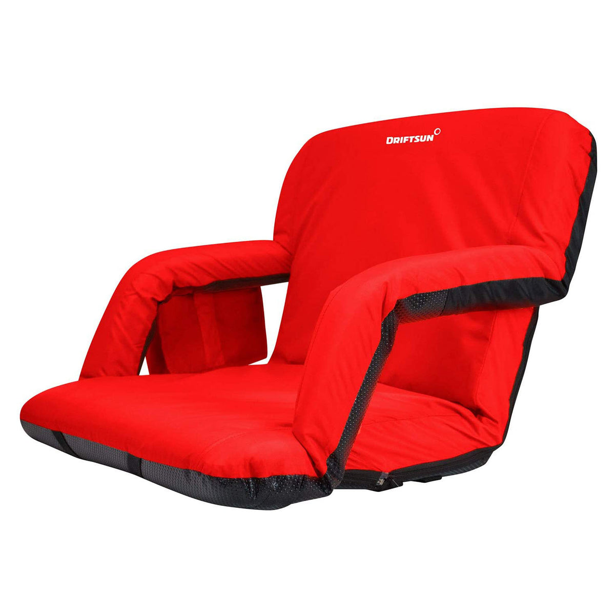 Driftsun Padded Folding Portable 6 Position Reclining Stadium Seat Chair, Red