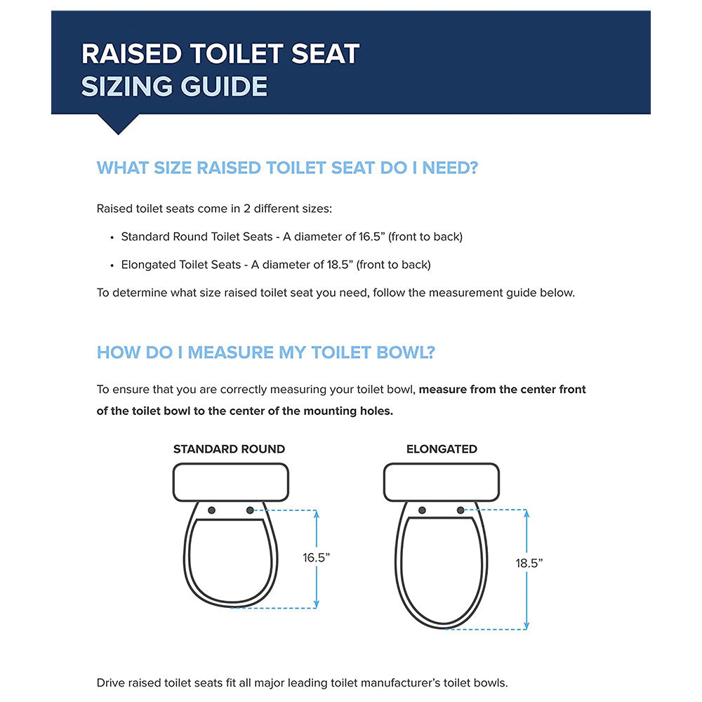 Drive Medical Raised Bathroom Toilet Seat w/ Locking Mechanism, White (Open Box)