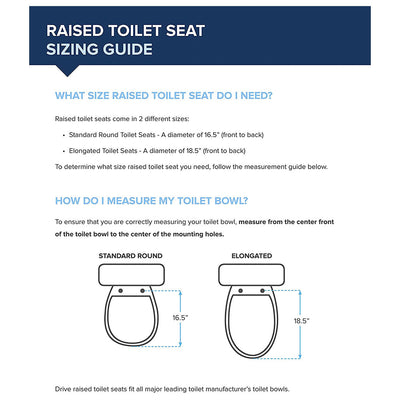 Drive Medical Raised Bathroom Toilet Seat w/ Locking Mechanism, White (Open Box)