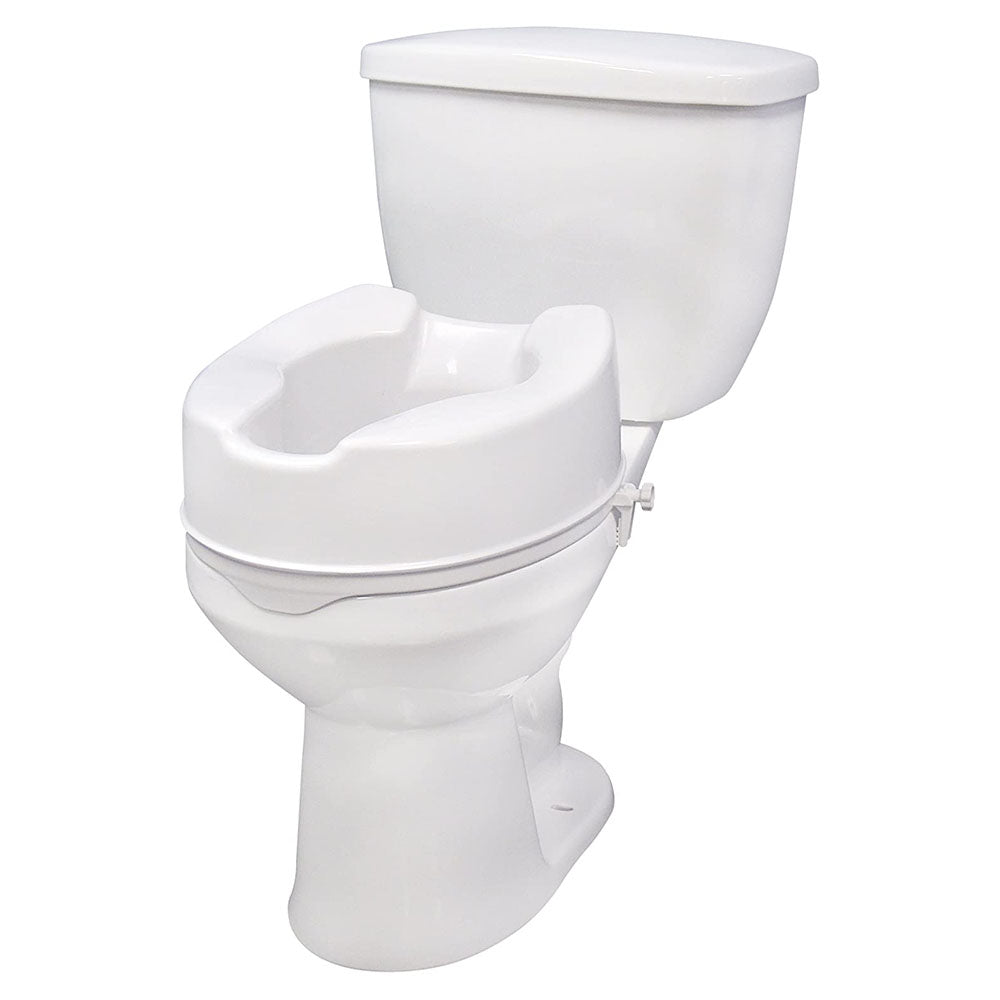 Drive Medical Raised Bathroom Toilet Seat w/ Locking Mechanism, White (Open Box) - VMInnovations