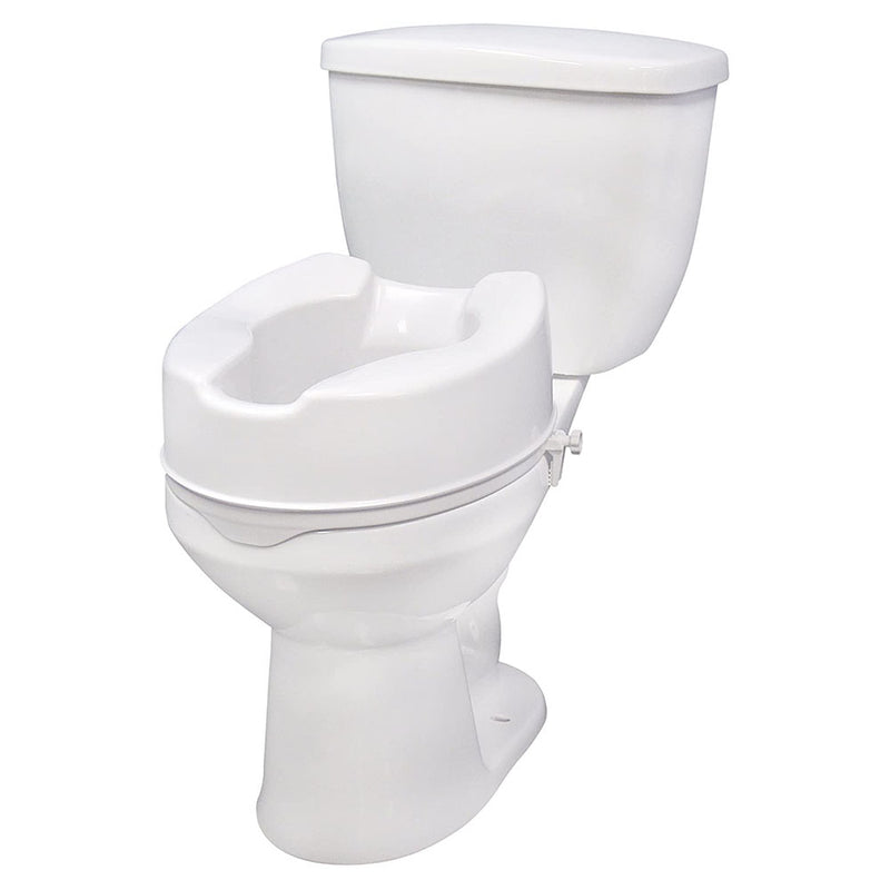 Drive Medical Raised Bathroom Toilet Seat w/ Locking Mechanism, White (Open Box)