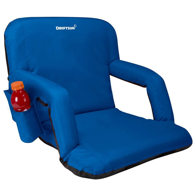 Driftsun Foldable Reclining Stadium Seats for Bleachers with Back Support, Blue