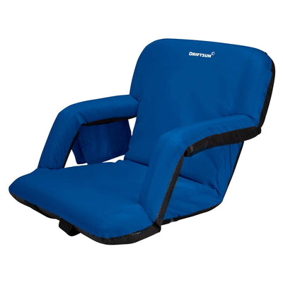 Driftsun Foldable Reclining Stadium Seats for Bleachers with Back Support, Blue