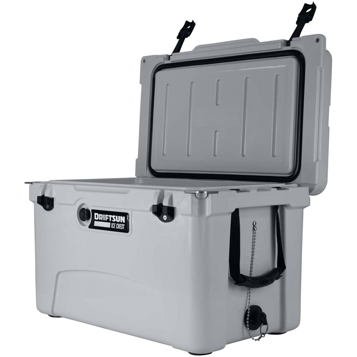 Driftsun Portable 45 Quart Insulated Hardside Ice Chest Cooler, Grey (Open Box)