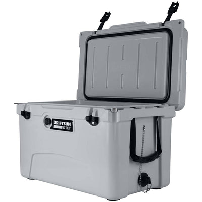 Driftsun Portable 45 Quart Insulated Hardside Ice Chest Cooler, Grey (Open Box)