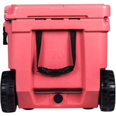 Driftsun 70 Quart Rolling Insulated Rotomolded Cooler Chest, Coral (Open Box)