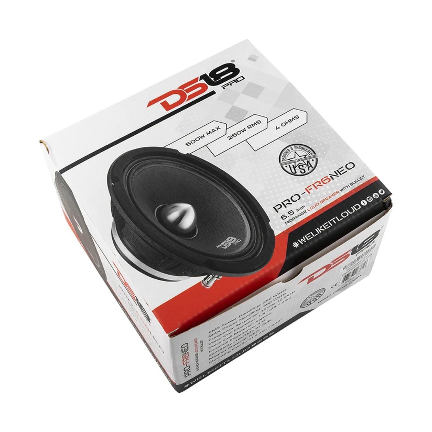 DS18 6.5" 500W Car Speaker (2 Pack) & Audiopipe 3.75" 350W Bullet Tweeter, Pair