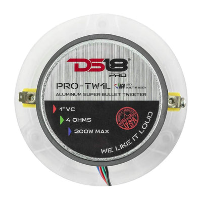DS18 PRO TW1L 240 Watt Super Bullet Tweeter Pair with 2 Pairs of 300W Speakers - VMInnovations