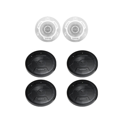 DS18 PRO TW1L 240 Watt Bullet Tweeter Pair with 2 Pair of 6.5 Inch Speakers