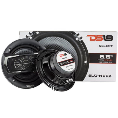 DS18 SLC-N65X SELECT 6.5" 4 Way 200W MAX 4 Ohm Car Stereo Coaxial Speaker, Pair