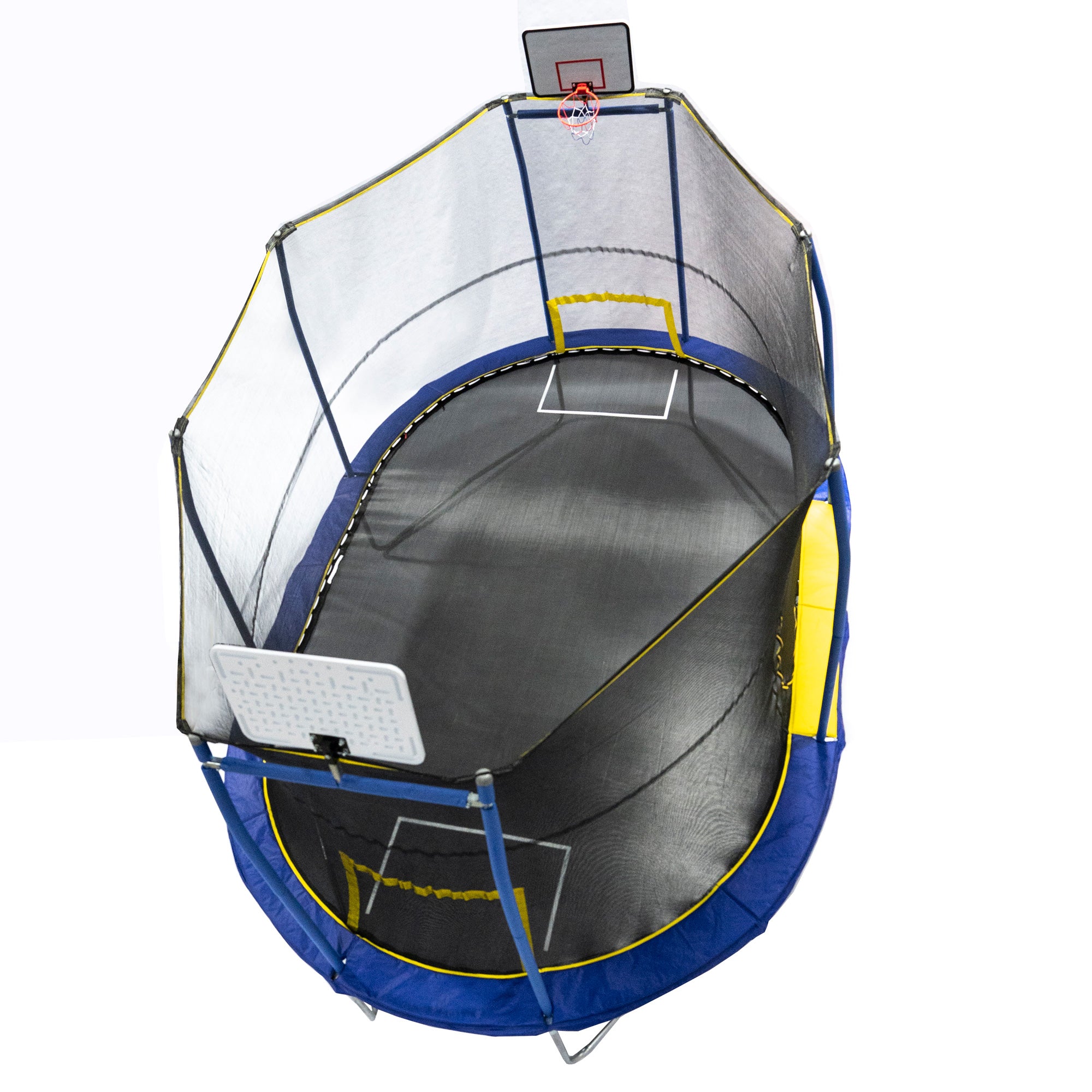 JumpKing JK1015OVBHSG 10 x 15 Foot Trampoline with Enclosure & Basketball Hoops