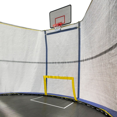 JumpKing JK1015OVBHSG 10 x 15 Foot Trampoline with Enclosure & Basketball Hoops