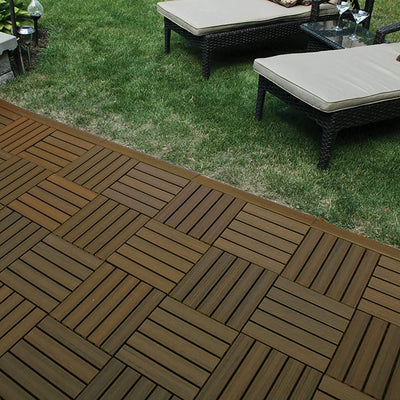 AURA 24x3 Inch Interlocking Deck Trim Transition Piece, Brown 4 Pack (Open Box)