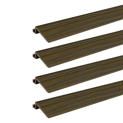 AURA 24 x 3 Inch Interlocking Deck Trim Transition Piece, Brown (4 Pack) (Used)
