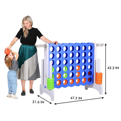 SDADI Giant Jumbo 4 in a Row Connect Game Indoor Outdoor Yard Game with Hoops - VMInnovations