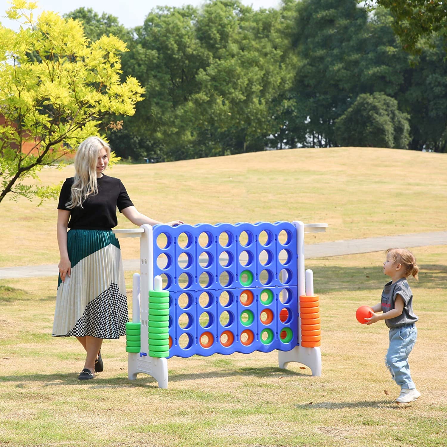 SDADI Giant Jumbo 4 in a Row Connect Game Yard Game with Hoops (Used) - VMInnovations