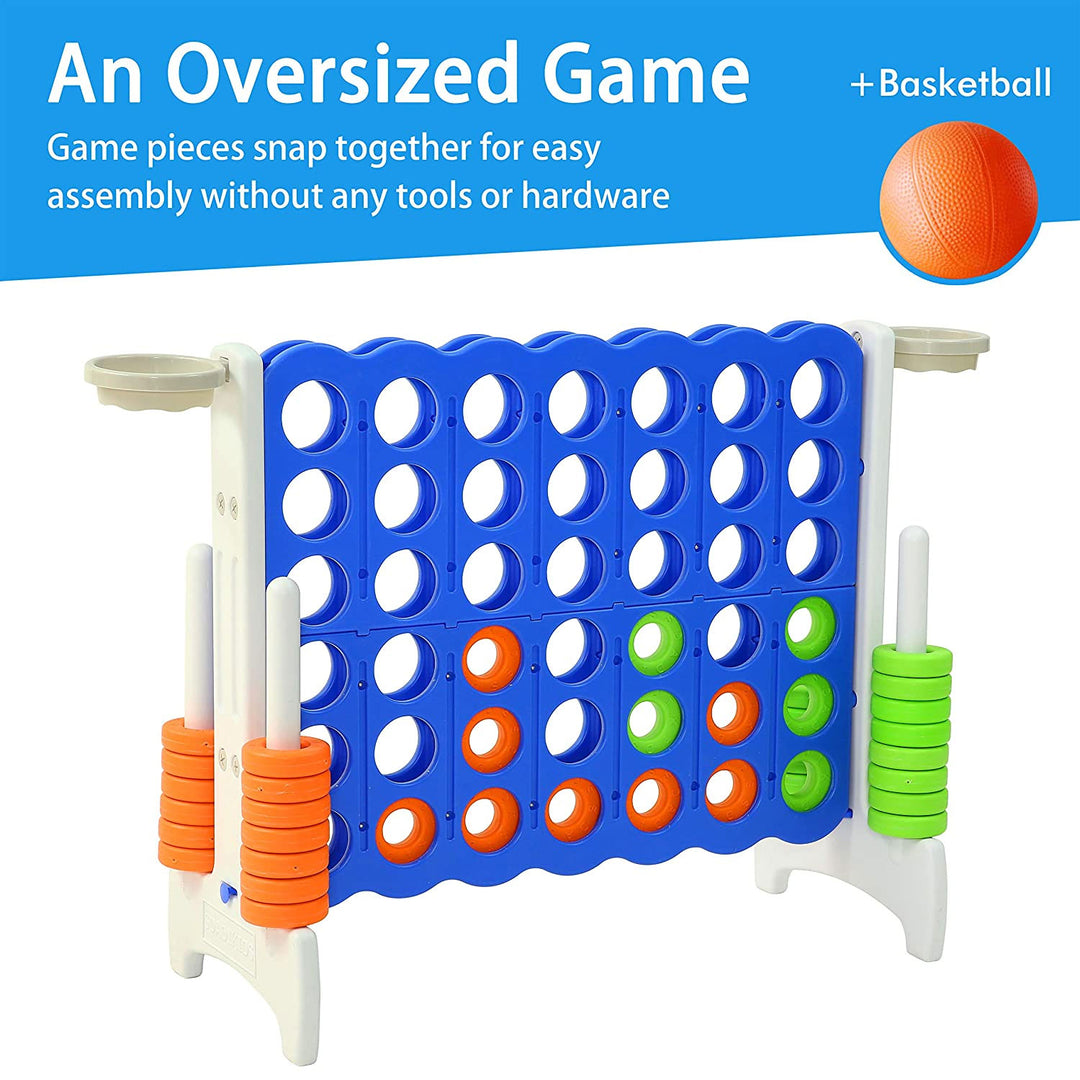 SDADI Giant Jumbo 4 in a Row Connect Game Yard Game with Hoops (Open Box)