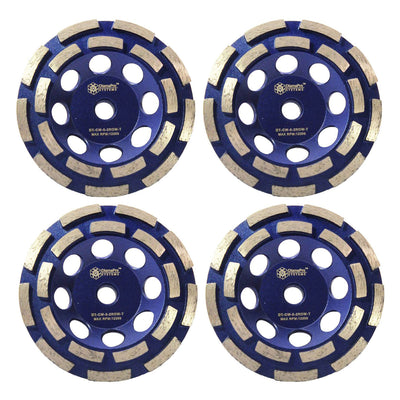 DiamaPro Systems Threaded 5" Double Row Concrete Grinding Cup Wheel (2 Pack)