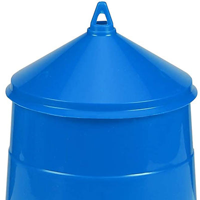 Little Giant 4 Pound Poultry Chicken Feeder Dispenser with Carrying Handle, Blue