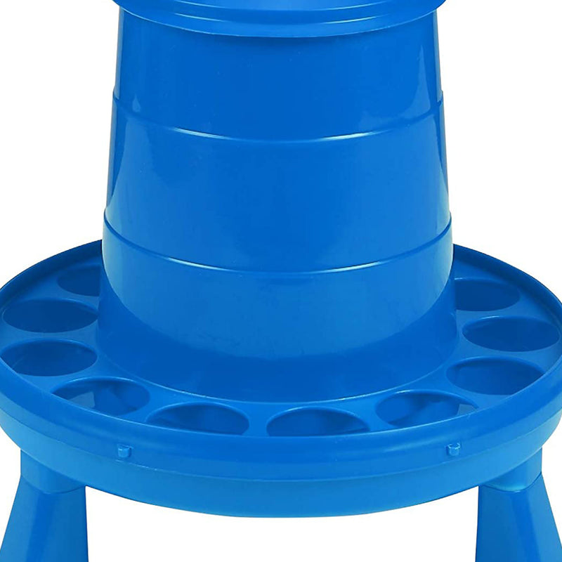 Little Giant 4 Pound Poultry Chicken Feeder Dispenser with Carrying Handle, Blue