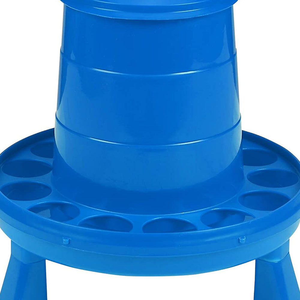Little Giant 4lb Poultry Feeder Dispenser w/ Carrying Handle, Blue (Open Box) - VMInnovations