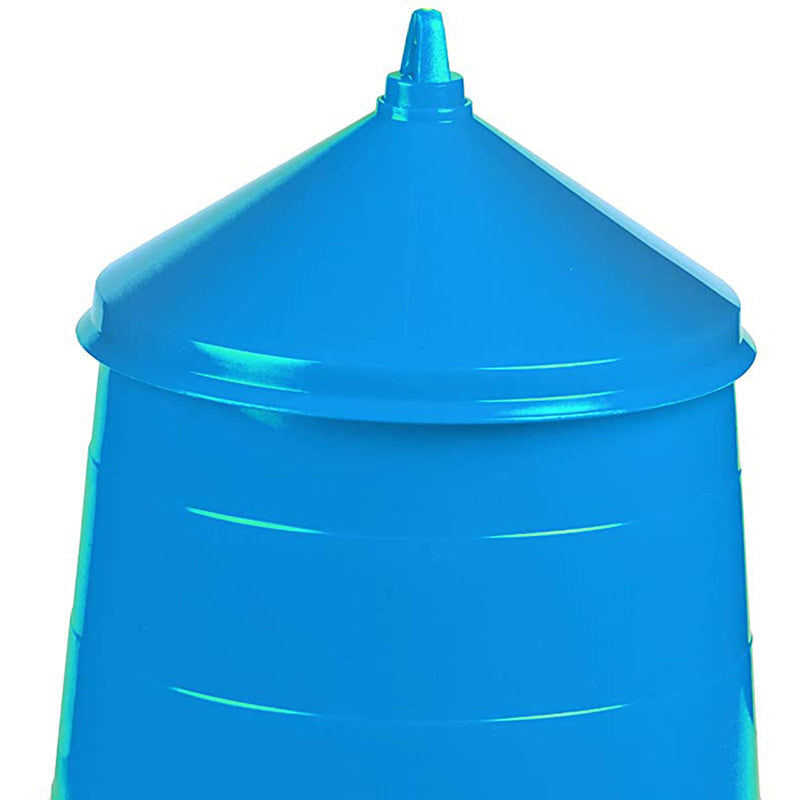 Little Giant 8.5 Pound Poultry Chicken Feeder Dispenser w/ Carrying Handle, Blue