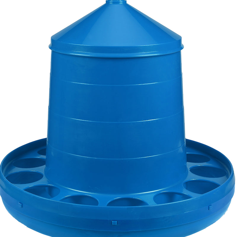 Little Giant 26 Pound Poultry Chicken Feeder Dispenser w/ Carrying Handle, Blue