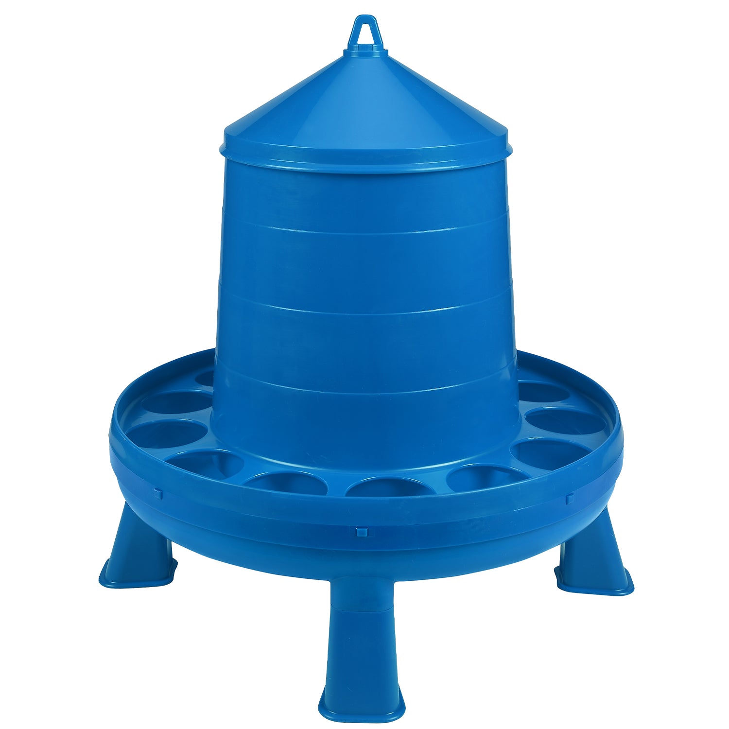 Little Giant 26 Pound Poultry Chicken Feeder Dispenser w/ Carrying Handle, Blue - VMInnovations